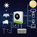 Qoltec Hybrydowy inwerter solarny Off-Grid 3500W | 100A | 24V | MPPT | BMS | opcja Wi-fi |Sinus | Power factor 1.0