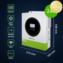 Qoltec Hybrydowy inwerter solarny Off-Grid 3500W | 100A | 24V | MPPT | BMS | opcja Wi-fi |Sinus | Power factor 1.0