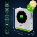Qoltec Hybrydowy inwerter solarny Off-Grid 3500kW | 100A | 24V | MPPT | Sinus | opcja Wi-Fi | Power Factor 1.0