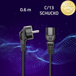 Qoltec Kabel zasilający IEC C13/SCHUKO | 3x0.75mm² | 0.6m