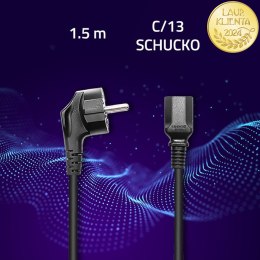 Qoltec Kabel zasilający IEC C13/SCHUKO | 3x0.75mm² | 1.5m