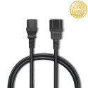 Qoltec Kabel przedłużający zasilający IEC C13/C14 | 3x1.0mm² | 1.8m