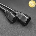 Qoltec Kabel przedłużający zasilający IEC C13/C14 | 3x1.5mm² | 1.8m