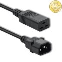 Qoltec Kabel przedłużający zasilający IEC C14/C19 | 3x1.5mm² | 2m