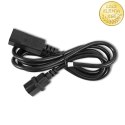 Qoltec Kabel przedłużający zasilający IEC C14/C19 | 3x1.5mm² | 2m