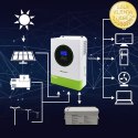 Qoltec Modularny Hybrydowy inwerter solarny Off-Grid 6200W | 120A | 48V | MPPT | do 12 jednostek | BMS | Sinus | opcja Wi-Fi | P