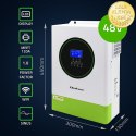 Qoltec Modularny Hybrydowy inwerter solarny Off-Grid 6200W | 120A | 48V | MPPT | do 12 jednostek | BMS | Sinus | opcja Wi-Fi | P