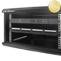 Qoltec Szafa RACK 19" | 6U | 600 x 370 x 600 | Perforowane drzwi | Wisząca | Stalowa obudowa | Zamek | Czarna