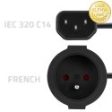 Qoltec Adapter IEC 320 C14/ FRENCH | 0.15m