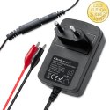 Qoltec Automatyczna ładowarka do akumulatora AGM GEL STD 12V | 1A | Prostownik z sygnalizatorem LED