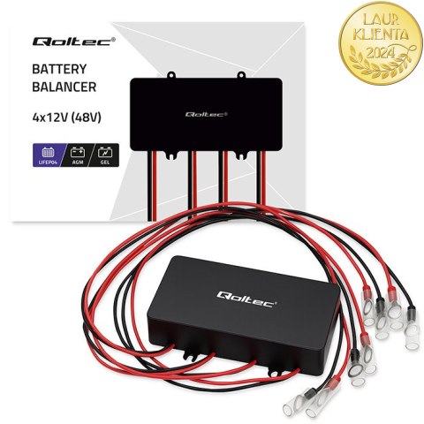 Qoltec Balanser napięcia 48V do akumulatorów 4 x 12V | 10A | LiFePO4 AGM GEL