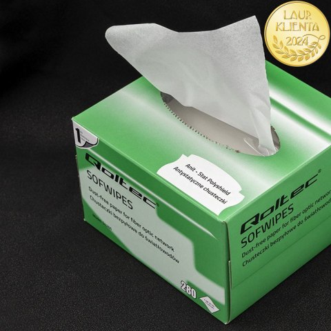 Qoltec Chusteczki bezpyłowe do światłowodów | 280 szt.