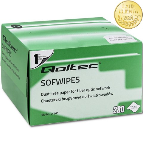 Qoltec Chusteczki bezpyłowe do światłowodów | 280 szt.