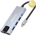 Qoltec Hub Adapter USB-C 5w1 | USB-C PD 100W | 2x USB | HDMI 4K | RJ45