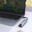 Qoltec Hub Adapter USB-C 5w1 | USB-C PD 100W | 2x USB | HDMI 4K | RJ45