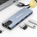 Qoltec Hub Adapter USB-C 5w1 | USB-C PD 100W | 2x USB | HDMI 4K | RJ45