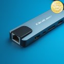Qoltec Hub Adapter USB-C 5w1 | USB-C PD 100W | 2x USB | HDMI 4K | RJ45