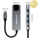 Qoltec Hub Adapter USB-C 5w1 | USB-C PD 100W | 2x USB | HDMI 4K | RJ45