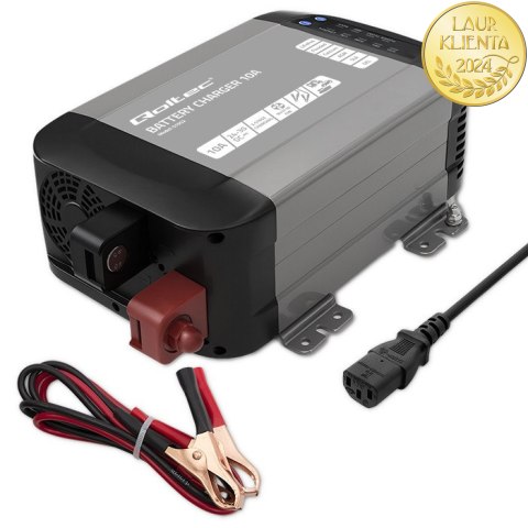 Qoltec Inteligentna ładowarka Monolith do akumulatorów LiFePO4 AGM GEL SLA | 10A | 24V