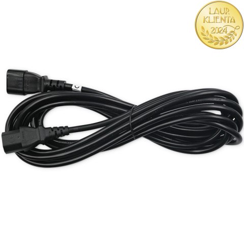 Qoltec Kabel przedłużający zasilający IEC C13/C14 | 3x1.00mm² | 3m
