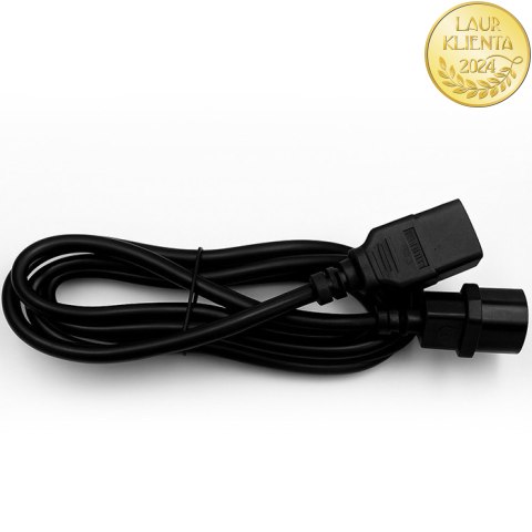 Qoltec Kabel przedłużający zasilający IEC C14/C19 | 3x1.5mm² | 2m
