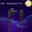 Qoltec Kabel zasilający kątowy SCHUKO | IEC C5 | Koniczynka | 3x1.0mm² | 1.5m