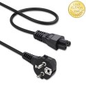 Qoltec Kabel zasilający kątowy SCHUKO | IEC C5 | Koniczynka | 3x1.0mm² | 1.5m