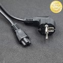 Qoltec Kabel zasilający kątowy SCHUKO | IEC C5 | Koniczynka | 3x1.0mm² | 1.5m