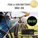 Qoltec Ładowarka do roweru, skutera elektrycznego 36V | 42V | 2A | 5.5*2.1 | +kabel zasilający