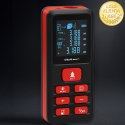 Qoltec Precyzyjny cyfrowy dalmierz laserowy z elektroniczną poziomicą | podświetlany LCD | 50m