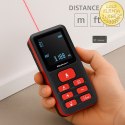 Qoltec Precyzyjny cyfrowy dalmierz laserowy z elektroniczną poziomicą | podświetlany LCD | 50m