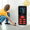 Qoltec Precyzyjny cyfrowy dalmierz laserowy z elektroniczną poziomicą | podświetlany LCD | 50m