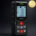 Qoltec Precyzyjny cyfrowy dalmierz laserowy z poziomicą | podświetlany LCD | 50m