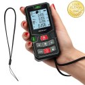 Qoltec Precyzyjny cyfrowy dalmierz laserowy z poziomicą | podświetlany LCD | 50m