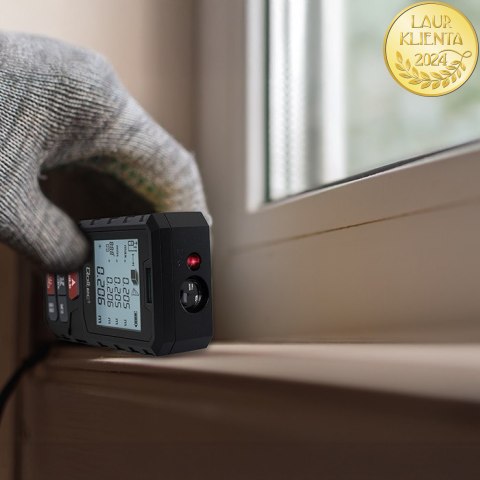 Qoltec Precyzyjny cyfrowy dalmierz laserowy z poziomicą | podświetlany LCD | 50m
