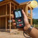 Qoltec Precyzyjny cyfrowy dalmierz laserowy z poziomicą | podświetlany LCD | 50m