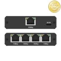 Qoltec Rozdzielacz Splitter Ethernet mini SWITCH 1x4 RJ45 | 1000Mb/s | USB-C | Aluminium