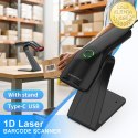 Qoltec Skaner czytnik kodów kreskowych + stojak na skaner | 1D | USB