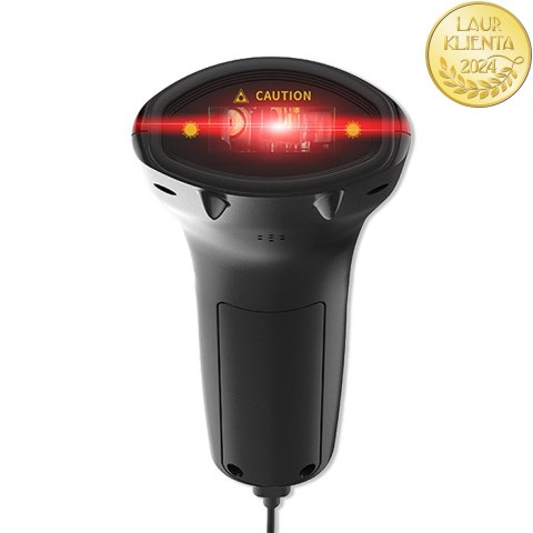 Qoltec Skaner czytnik kodów kreskowych + stojak na skaner | 1D | USB