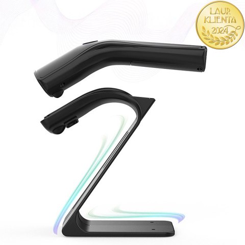 Qoltec Skaner czytnik kodów kreskowych + stojak na skaner | 1D | USB