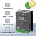 Qoltec Solarny regulator ładowania MPPT z czujnikiem temperatury 60A |12V / 24V | LCD | Bluetooth | APP | GEL | LiFePO4