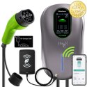 Qoltec Stacja ładowania EV 2w1 Typ2 | 22kW | LCD | 2 Karty EV | 3 fazy | Wallbox | Hotel system | 5m