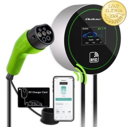 Qoltec Stacja ładowania EV 2w1 Typ2 | 22kW | Wi-fi| | LCD | 3 fazy | Wallbox | Smart life app| RFID | 5m