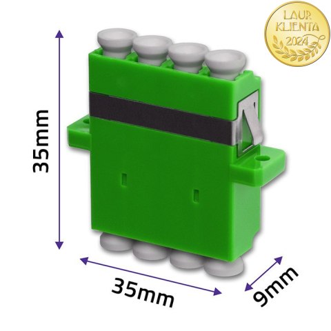 Qoltec Adapter światłowodowy LC/APC | Quad | Singlemode