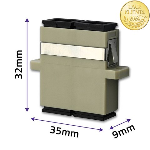 Qoltec Adapter światłowodowy SC/UPC | Duplex | Multimode