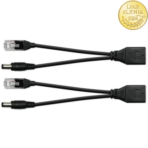Qoltec Adapter zasilania PoE | LAN | RJ-45 | 5.5*2.1 mm