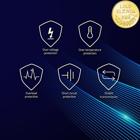 Qoltec Adapter zasilania PoE | LAN | RJ-45 | 5.5*2.1 mm