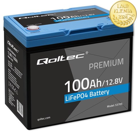 Qoltec Akumulator LiFePO4 Litowo-Żelazowo-Fosforanowy | 12.8V | 100Ah | 1280Wh | BMS