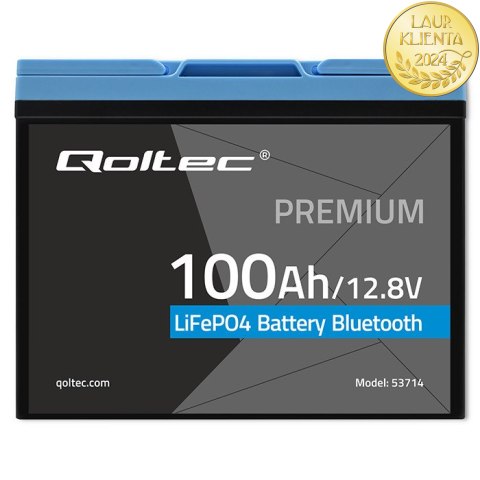 Qoltec Akumulator LiFePO4 Litowo-Żelazowo-Fosforanowy | 12.8V | 100Ah | 1280Wh | Bluetooth | BMS