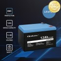 Qoltec Akumulator LiFePO4 Litowo-Żelazowo-Fosforanowy | 12.8V | 12Ah | 153.6Wh | BMS